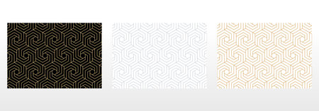 Set of abstract geometric patterns. Seamless vector backgrounds. Colored ornaments Graphic modern patterns Simple lattice graphic designのイラスト素材