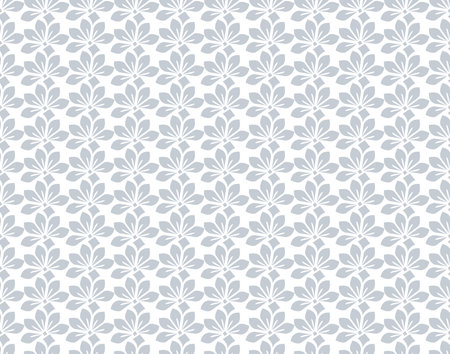 Flower geometric pattern. Seamless vector background. White and gray ornamentのイラスト素材