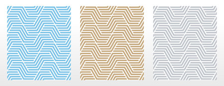 Set of abstract geometric patterns. Seamless vector backgrounds. Colored ornaments Graphic modern...