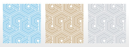 Set of abstract geometric patterns. Seamless vector backgrounds. Colored ornaments Graphic modern...