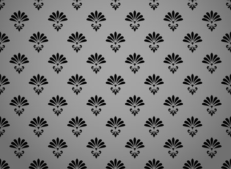 Flower geometric pattern. Seamless vector background. Gray and black ornament