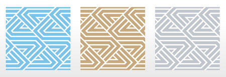 Set of abstract geometric patterns. Seamless vector backgrounds. Colored ornaments Graphic modern patterns Simple lattice graphic designのイラスト素材