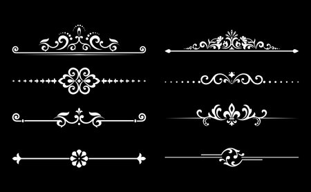 Vintage set. Floral elements for design monograms, invitations, frames, menus and labels. Graphic design of the website, cafes, boutiques, hotels, wedding invitations.のイラスト素材