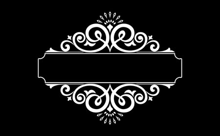 Vintage black and white element. Graphic vector design. Damask graphic ornament.のイラスト素材