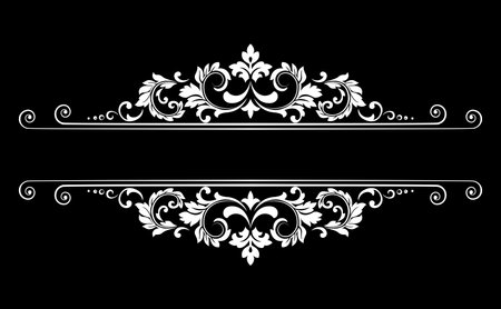Vintage black and white element. Graphic vector design. Damask graphic ornamentのイラスト素材