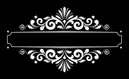 Vintage black and white element. Graphic vector design. Damask graphic ornamentのイラスト素材