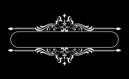 Vintage black and white element. Graphic vector design. Damask graphic ornamentのイラスト素材