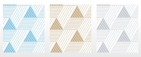 Set of abstract geometric patterns. Seamless vector backgrounds. Colored ornaments Graphic modern...