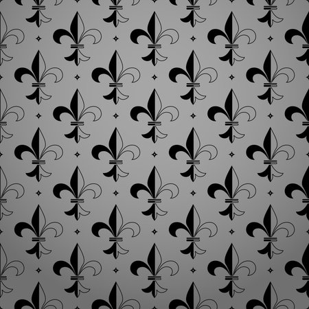 Flower geometric pattern. Seamless vector background. Gray and black ornamentのイラスト素材