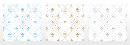 Collection of flower geometric patterns. Seamless vector backgrounds. Colored ornaments. Ornament for fabric, wallpaper, packaging. Decorative printsのイラスト素材