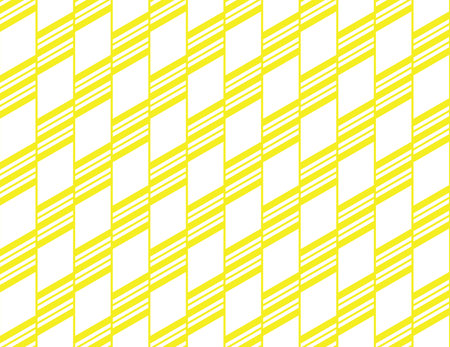 Abstract geometric pattern with stripes, lines. Seamless vector background. White and yellow ornament. Simple lattice graphic designのイラスト素材
