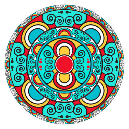 Ornamental mandala. Round Ornament Pattern. Vintage decorative elements.のイラスト素材