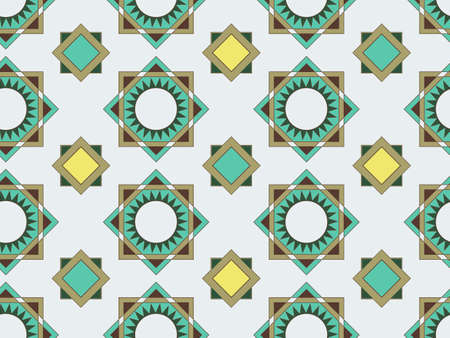 Seamless geometric pattern in shades of green. Vector backgroundのイラスト素材