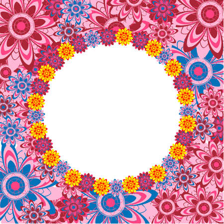 Frame of abstract flowers. Decorative elements. Vectorのイラスト素材