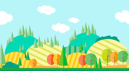 Seamless horizontal autumn landscapeのイラスト素材