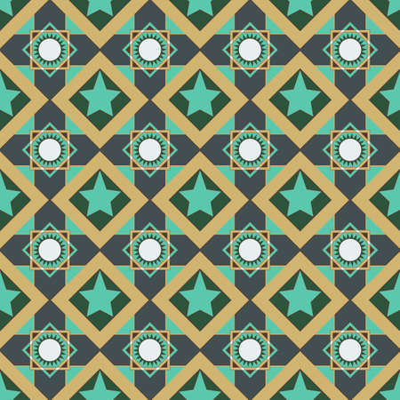 Seamless pattern of circles, triangles and squares.のイラスト素材