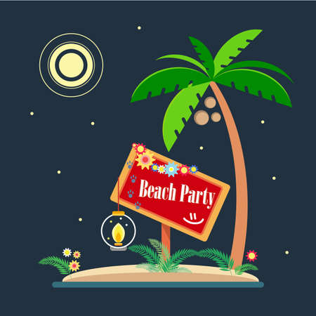 Tropical landscape in the style of flat 1.のイラスト素材