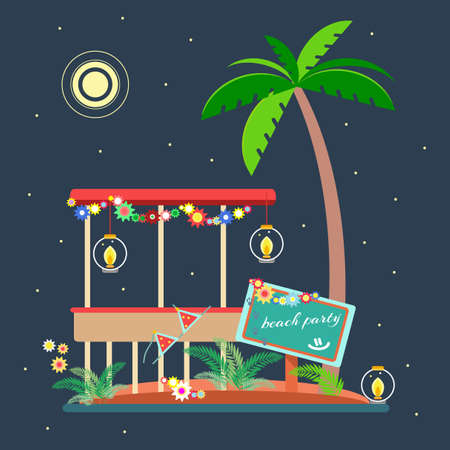 Tropical landscape in the style of flat 2.のイラスト素材