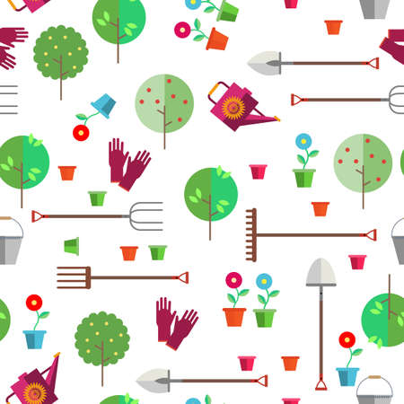 Seamless pattern on a light background. Agriculture or horticulture.のイラスト素材