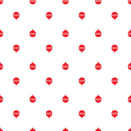 Seamless symmetric pattern of Christmas toy decorations. Background for wrapping paper. Vector.のイラスト素材