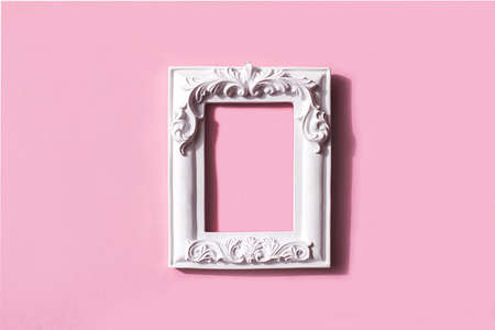 Pastel Pink Colours Background with white frameの写真素材