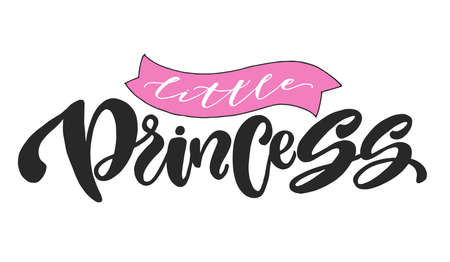 Vector illustration of Little Princess textのイラスト素材