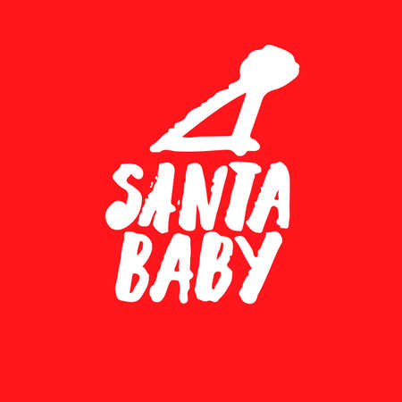 Santa Baby hand lettering. Christmas phraseのイラスト素材