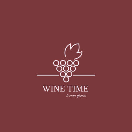 Wine Time.  Logo made in pink and red colors. Can be used in restaurant industryのイラスト素材