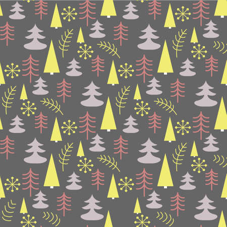 Seamless Christmas pattern with trees. Ideal for wrapping paper, invitation card or other  materials