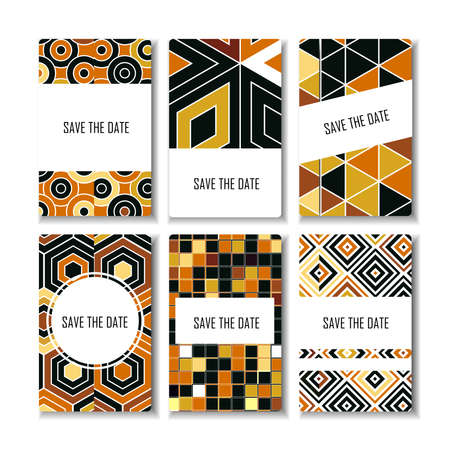 Set of posters with doodle paisley for your business. Vector abstract background for invitations, business documents, cards, flyers and placards. Sale brochure.Used clipping mask for easy editing.のイラスト素材