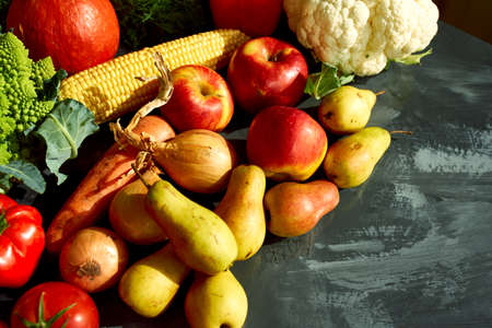 Fresh organic fruits and vegetables. Healthy nutrition