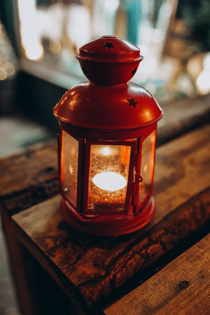 Holiday decorations in Europian Christmas marketの写真素材