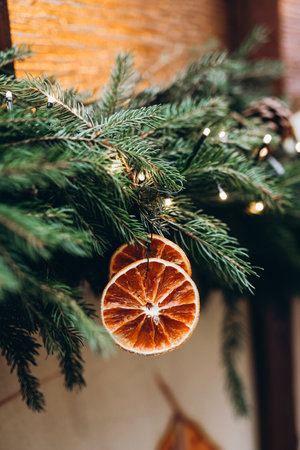 Holiday decorations in Europian Christmas marketの写真素材