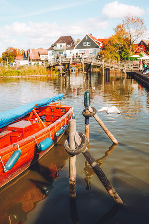 Beautiful view of sailboats and houses at Steinhudermeer, Lower Saxony, Germany