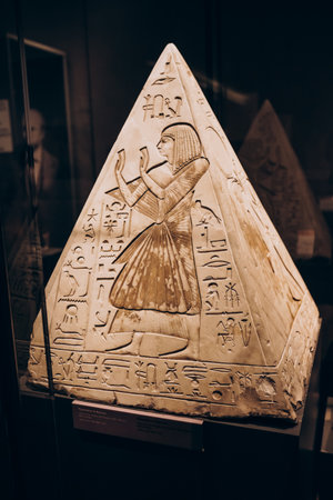 Exhibition of mummies, artifacts and Egyptian finds at the Egyptian Museum of Turin, Italyのeditorial素材