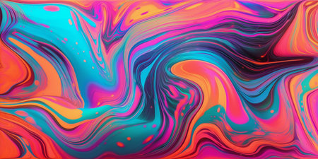 Horizontal colorful abstract wave geometric background. AI Generativeの素材