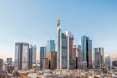 Frankfurt am Main,Germany, HDR, shoot from the church, blue colorのeditorial素材