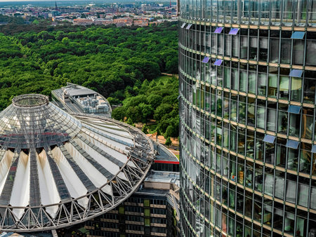 Berlin, Germany 15 june 2021. Aerial view of Berlin skyline at the center of the cityのeditorial素材