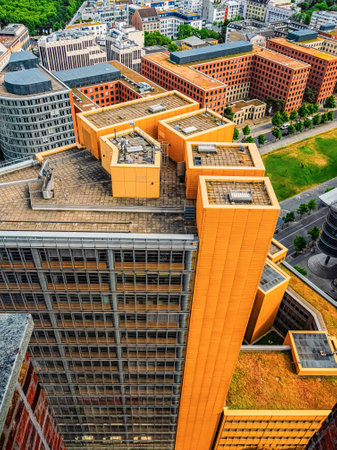 Berlin, Germany 15 june 2021. Aerial view of Berlin skyline at the center of the cityのeditorial素材