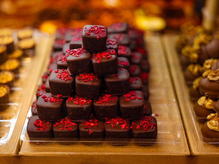 Various of Handmade praline chocolate. sweet food dessert conceptの写真素材