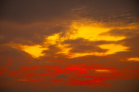 stunningly beautiful bright red dramatic sunset sky over Indian ocean in sri lanka. beautiful photo...