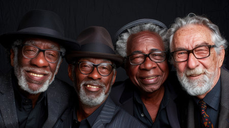 A portrait of a beautiful African senior 70- 80s man. AI generatedの素材