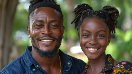 happy loving father hugging his little daughter. AI generatedの素材