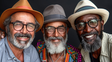 portrait of a handsome middle-aged men in casual clothes outdoors. AI generatedの素材