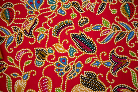 Kuala Lumpur, Malaysia. 08/04/2024. Batik design motif and pattern. traditional Malaysian fabric, namely batik cloth which has unique and different patterns and image motifs for each region.の写真素材
