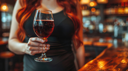 mature woman drinking wine at home. Old middle aged lady holding glass sit at kitchen table. the problem of female alcoholism, mental state and loneliness.の素材
