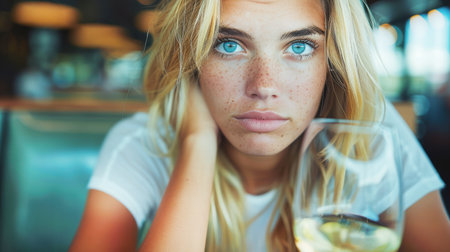 drunk woman Alcohol addiction, depression and loneliness in women. tragedy and nervous breakdowns due to alcohol addictionの素材