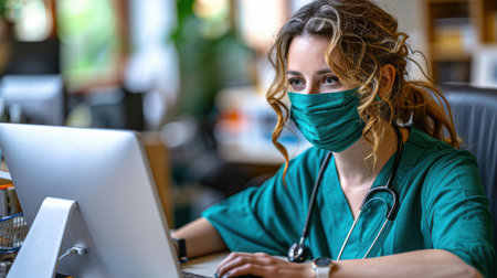 Woman, nurse and smile for healthcare, medical or consultation and assistance. Happy female doctor in nursing check, inspection or prescription advice inside hospitalの素材