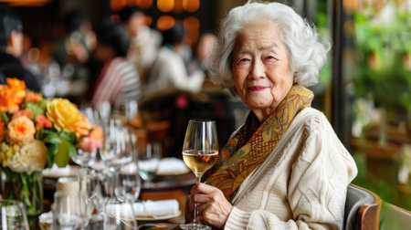 Overjoyed mature grey-haired Caucasian people have fun enjoy time together. happy elderly in living room, senior smiling and happy together to make activityの素材