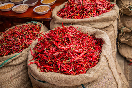 Several varieties of tropical vegetables neatly arranged for sale in local market in Sri Lanka....
